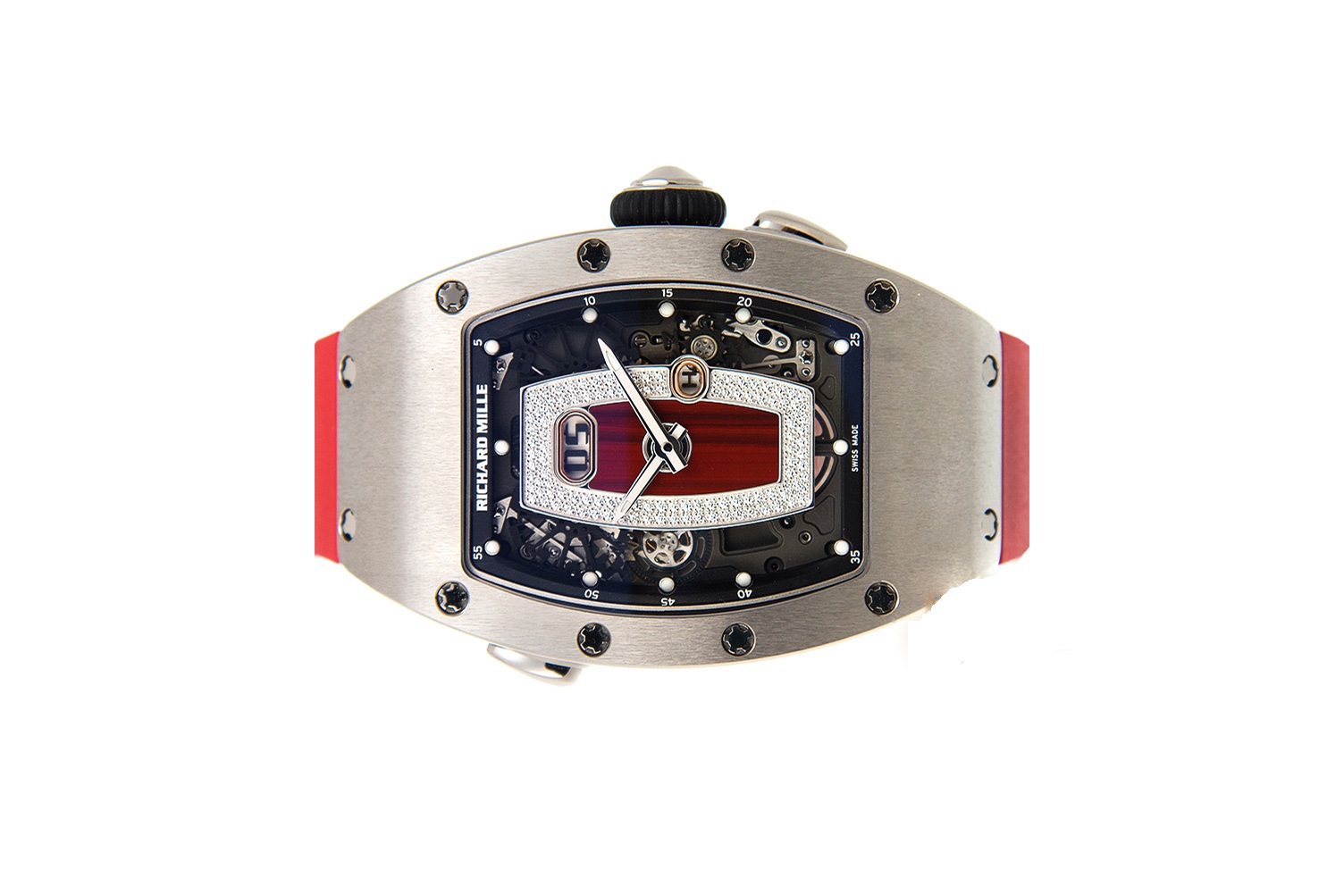 Đồng hồ Richard Mille RM 37 Titanium Red Dial Vành Titanium Trắng