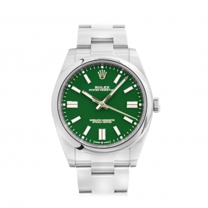 Review đồng hồ Rolex Oyster Perpetual 41 124300 mặt số xanh lá cây