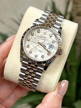 Rolex Datejust 36mm Silver Palm Motif Dial 126231-0037