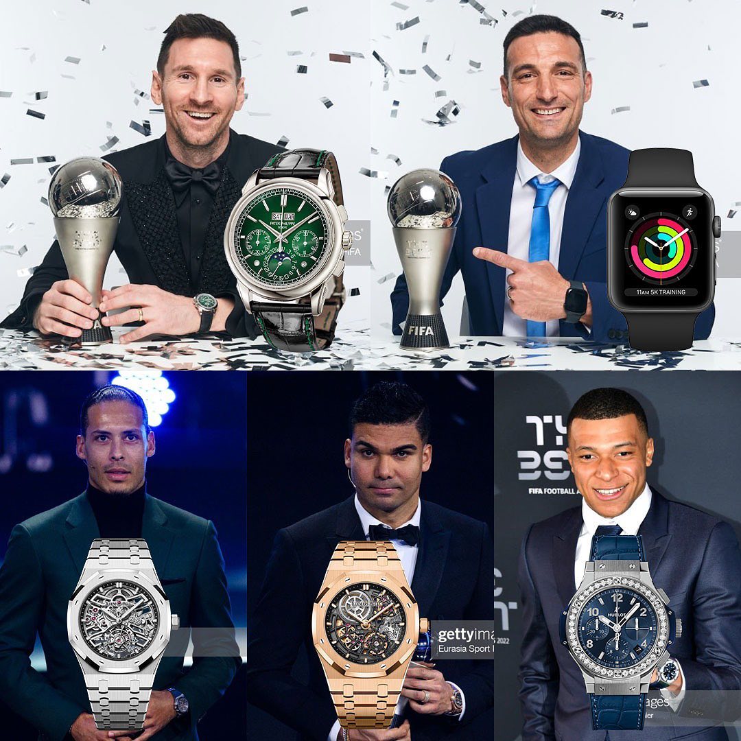 Những mẫu đồng hồ ấn tượng tại The Best FIFA Football Awards 2022