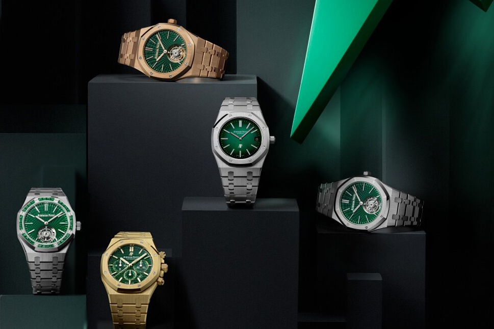 Audemars Piguet sử dụng màu xanh lục cho 5 mẫu đồng hồ Royal Oak mới của năm 2021