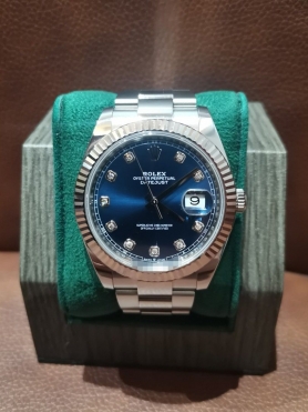 Rolex Datejust 41 126334 Mặt Số Xanh Nạm Kim Cương Dây Đeo Oyster