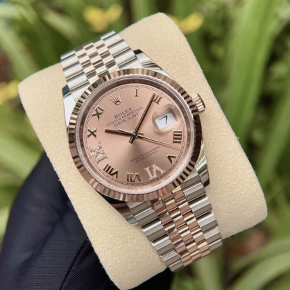 Rolex Datejust 36 126231 Mặt Số Hồng Cọc Số La Mã Nạm Kim Cương