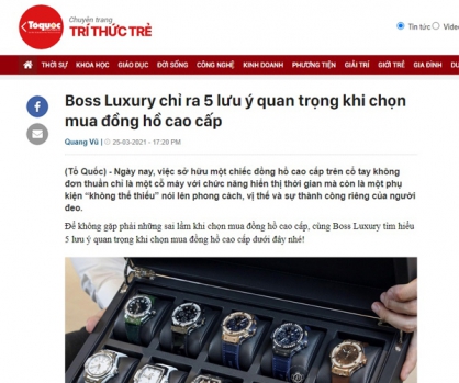Boss Luxury chỉ ra 5 lưu ý quan trọng khi chọn mua đồng hồ cao cấp