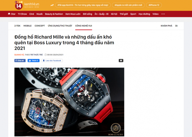 Đồng hồ Richard Mille và những dấu ấn khó quên tại Boss Luxury trong 4 tháng đầu năm 2021