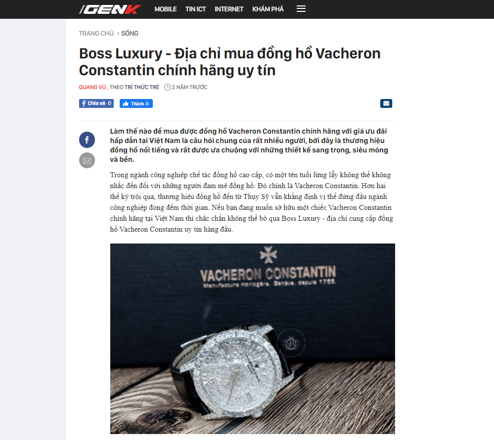Địa chỉ bán đồng hồ Vacheron Constantin chính hãng chất lượng nhất