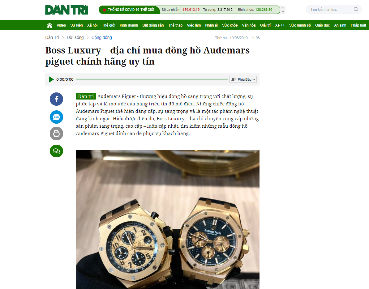Boss Luxury – địa chỉ mua đồng hồ Audemars piguet chính hãng uy tín