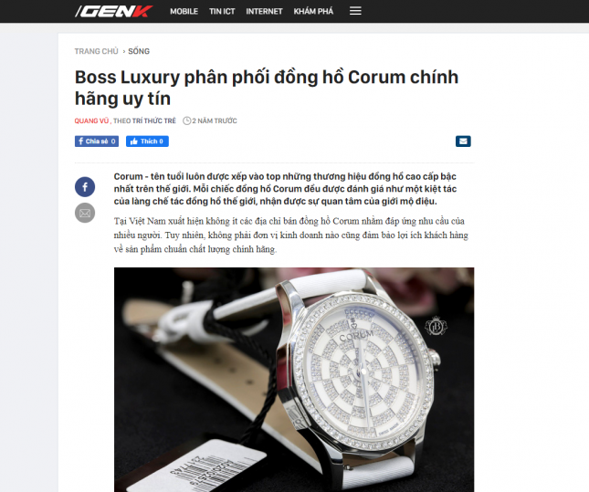 Boss Luxury phân phối đồng hồ Corum chính hãng uy tín