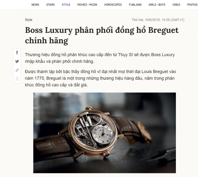Boss Luxury phân phối đồng hồ Breguet chính hãng