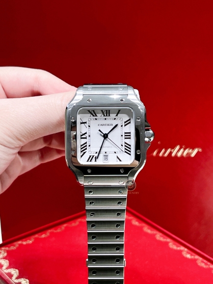 Cartier Santos De Cartier Silvered Opaline Dial