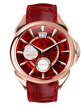 Jacob & Co PALATIAL CLASSIC MANUAL BIG DATE MINERAL CRYSTAL DIAL - ROSE GOLD CASE