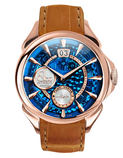 Jacob & Co PALATIAL CLASSIC MANUAL BIG DATE MINERAL CRYSTAL DIAL - ROSE GOLD CASE