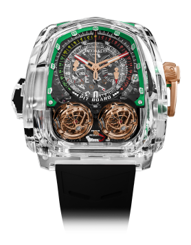 Đồng Hồ Jacob & Co Twin Turbo Furious Sapphire Crystal Green Inner Ring
