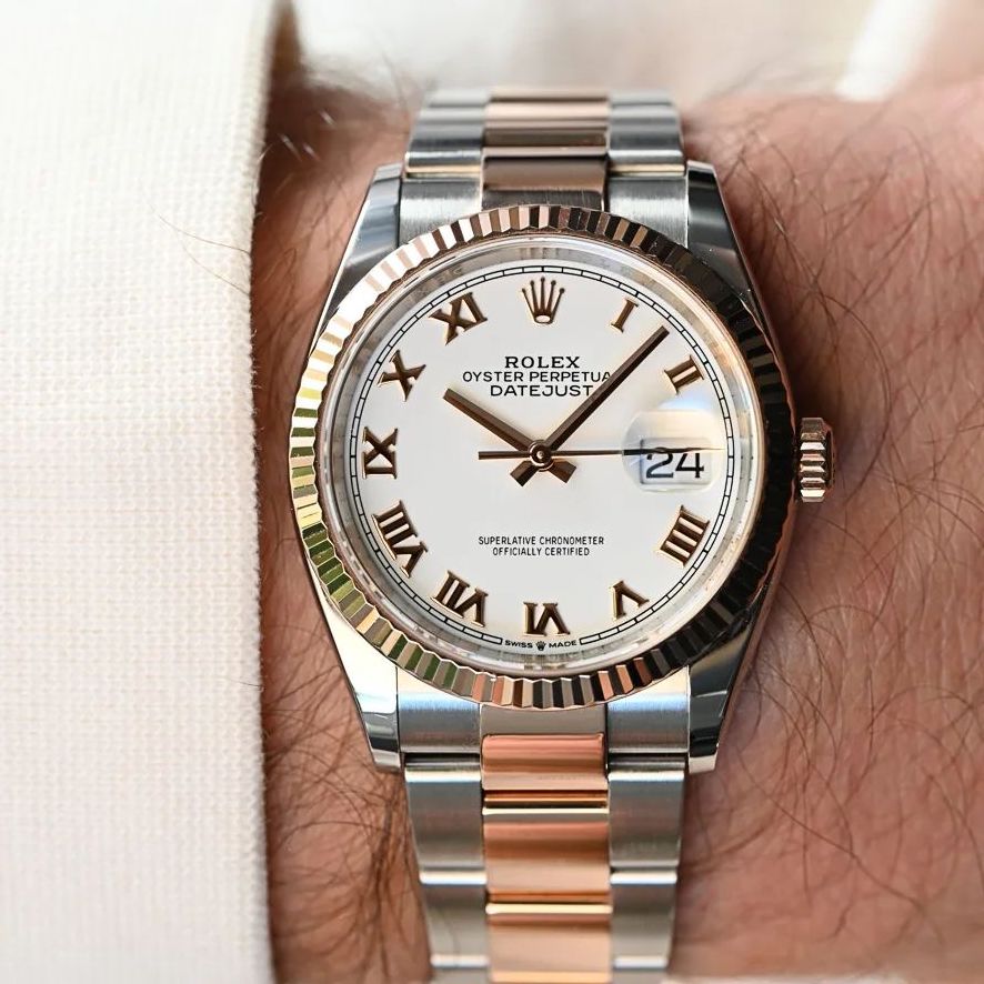 Rolex Datejust 36 126231 Mặt Số Trắng Cọc Số La Mã