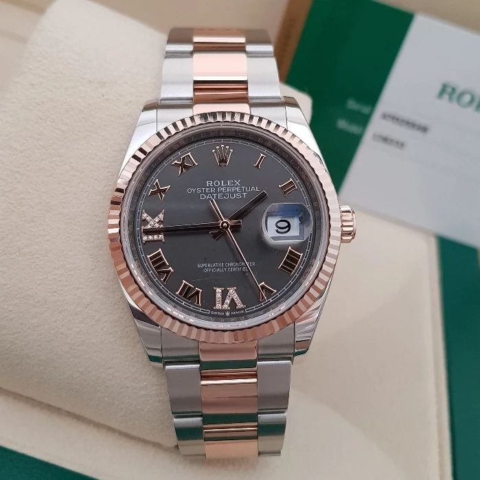 Rolex Datejust 36 126231 Mặt Số Rhodium Cọc Số La Mã