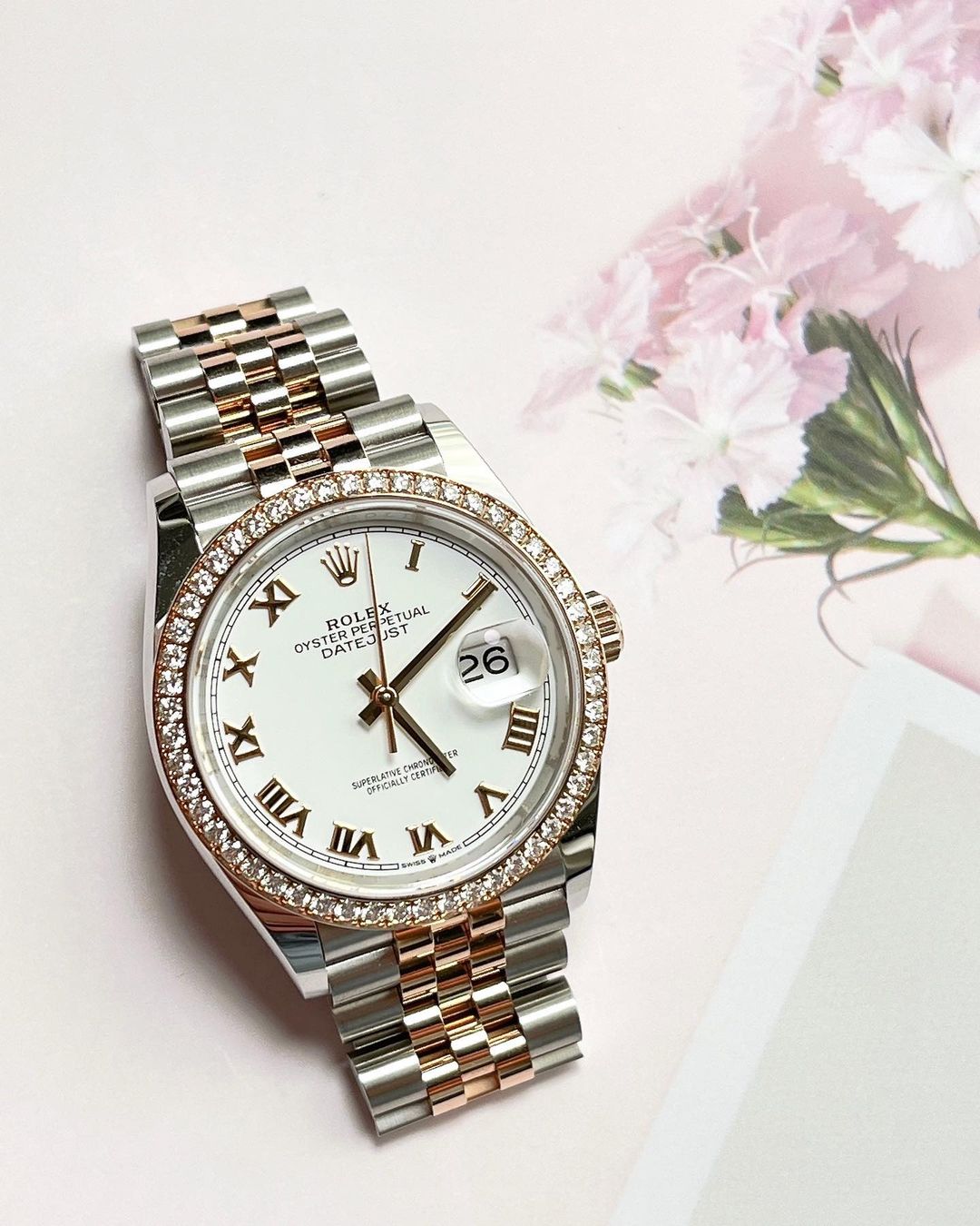 Rolex Datejust 36 126281RBR Mặt Số Trắng Cọc Số La Mã