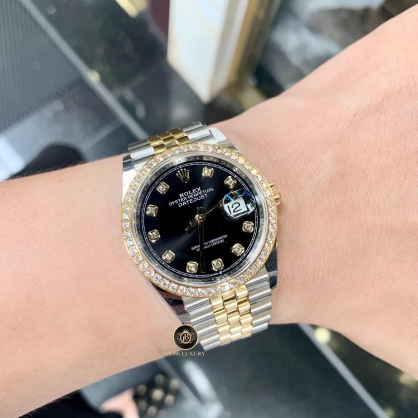 Rolex Datejust 36 126283RBR Mặt Số Đen Nạm Kim Cương