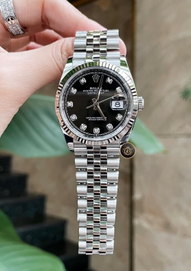 Rolex Datejust 36 126234 Mặt Số Đen Nạm Kim Cương