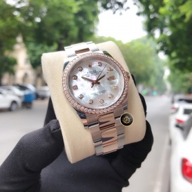 Datejust 36 126281RBR Mặt Số Vỏ Trai Trắng Dây Đeo Oyster