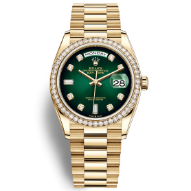 Rolex Day-Date 36 128348RBR Mặt Số Ombre Xanh Lá